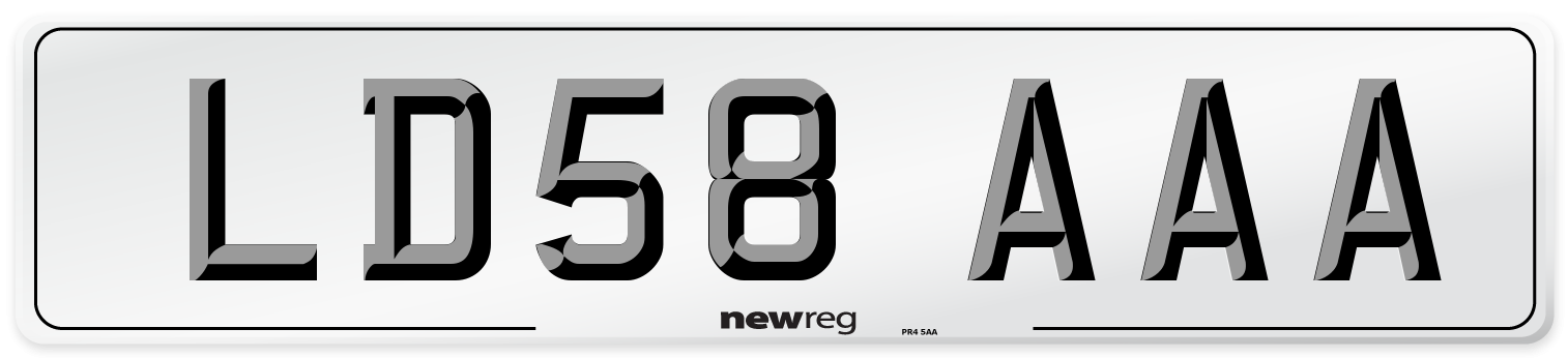 LD58 AAA Number Plate from New Reg